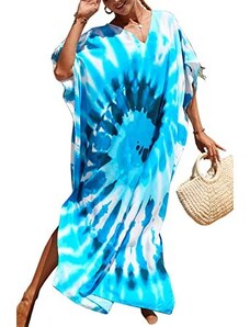 LikeJump Donna Boho Maxi Caftano Kimono Homewear Abito da Spiaggia Costume da Bagno