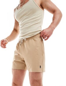 Polo Ralph Lauren - Traveler Icon - Pantaloncini da bagno slim taglio medio color cuoio con logo-Marrone