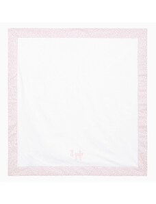 Il Gufo Copertina bianca/rosa in cotone con logo