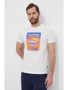 Puma t-shirt in cotone uomo colore bianco 680180