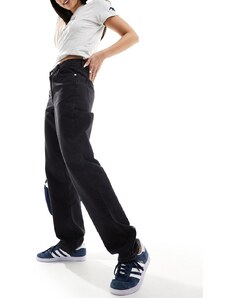 Dr. Denim - Arch - Jeans dritti regular fit a vita medio alta neri lavaggio usato-Nero