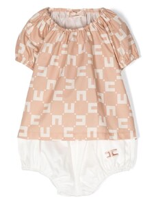 ELISABETTA FRANCHI KIDS Set t-shirt e short bianco/ rosa neonata