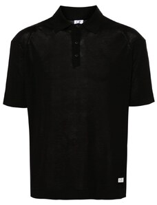CP COMPANY Polo nera in maglia fine
