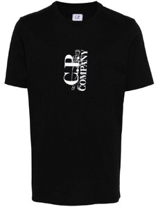 CP COMPANY T-shirt nera stampa centrale
