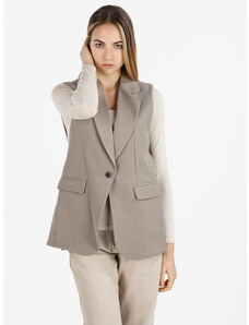 Double-breasted Blazer In Stretch Wool Canvas, Beige Weekend Max Mara