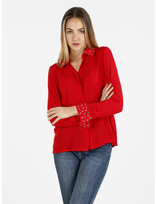 Daystar Camicia Donna Con Strass Su Colletto e Polsini Classiche Rosso Taglia Unica