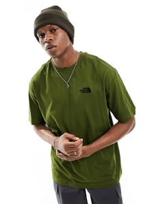 The North Face - Simple Dome - T-shirt oversize color oliva con logo-Verde