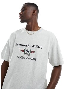 Abercrombie & Fitch - Heritage - T-shirt color grigio mélange con logo