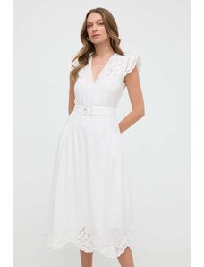 Twinset vestito di lino colore bianco