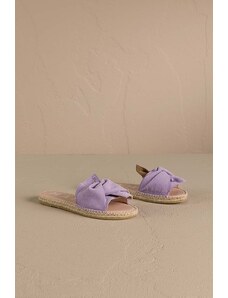 Manebi ciabatte slide in camoscio Hamptons Sandals With Knot donna colore violetto W 1.3 JK