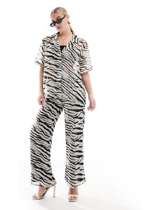 SNDYS - Pantaloni con stampa zebrata in coordinato-Multicolore