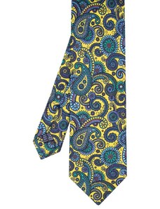 Cravatta gialla stampata in seta - TU VARI - FEFE NAPOLI 15216660101 - C