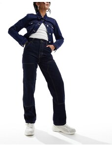 Dickies - Madison - Jeans comodi a vita alta blu scuro con ginocchia doppiate-Blu navy