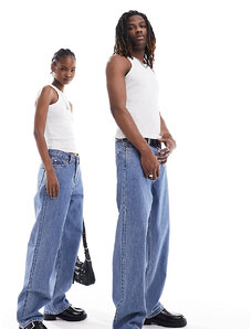 Weekday - Galaxy - Jeans dritti ampi unisex stile anni '90 blu