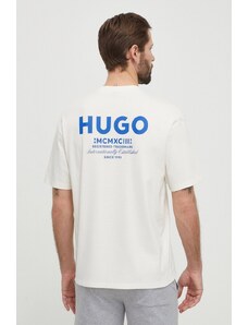 Hugo Blue t-shirt in cotone uomo colore beige