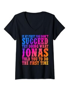 Funny Jonas Shirts For Women Men Kids Donna Divertente regalo di compleanno con nome e cognome Jonas Maglietta con Collo a V