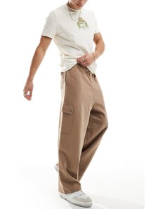 ASOS DESIGN - Pantaloni marroni con tasche stile cargo e gamba a palloncino-Marrone
