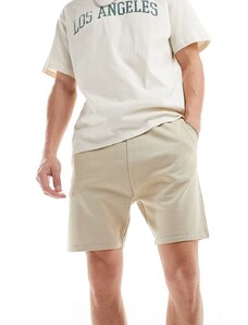 ASOS DESIGN - Pantaloncini skinny di media lunghezza beige-Neutro