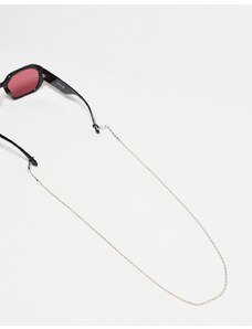 ASOS DESIGN - Catenina per occhiali da sole testurizzata color argento