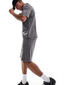 ADPT - Pantaloncini della tuta oversize grigio slavato in coordinato