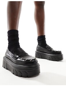 Koi Footwear Koi - Esgar - Mocassini neri con suola spessa-Nero