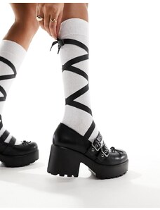 Koi Footwear Koi - Myako - Ballerine nere stringate con suola spessa-Nero