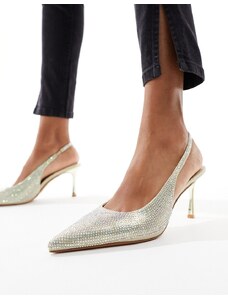 SIMMI Shoes Simmi London - Laela - Scarpe con tacco oro decorate con cinturino posteriore