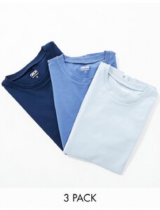 ASOS DESIGN - Confezione da 3 T-shirt attillate girocollo in colorazioni multiple-Multicolore