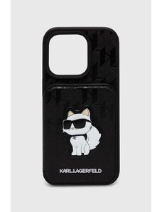 Karl Lagerfeld custodia per telefono iPhone 15 Pro 6.1" colore nero