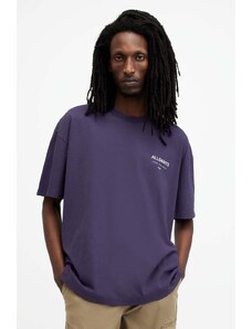 AllSaints t-shirt in cotone UNDERGROUND SS CREW uomo colore violetto