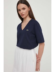 Lacoste t-shirt in cotone donna colore blu navy