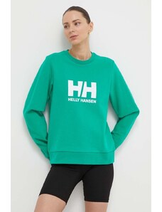 Helly Hansen felpa in cotone donna colore verde 34462