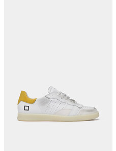 D.A.T.E. sporty low leather white-yellow