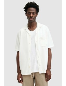 AllSaints camicia CUDI uomo colore bianco