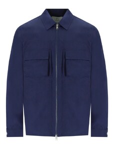 Giacca A Camicia Crinkle Blu Woolrich