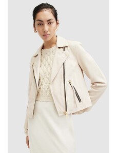 AllSaints giacca in pelle DALBY BIKER donna colore beige WL186Z