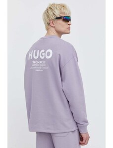 Hugo Blue felpa in cotone uomo colore violetto