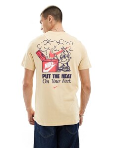 Nike - T-shirt color cuoio con stampa di chef-Neutro