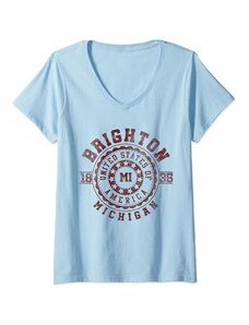 Apparel Brighton Souvenirs - Michigan Donna Brighton MI | Michigan Maglietta con Collo a V