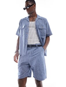 ASOS DESIGN - Pantaloncini blu a quadri con cintura in coordinato