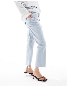 ASOS DESIGN - Jeans dritti anni '90 taglio corto lavaggio candeggiato-Blu