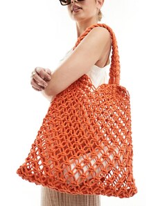 Accessorize - Borsa shopping in maglia arancione