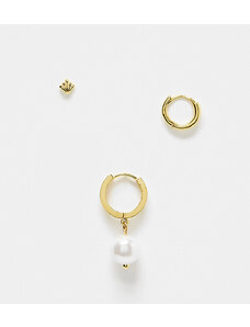 Orelia - Confezione da 18 orecchini dorati con cristalli e perla-Oro