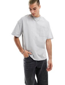 Jack & Jones - T-shirt oversize color grigio chiaro con tasca