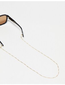ASOS DESIGN - Catenina dorata per occhiali da sole in acciaio inossidabile resistente all'acqua con sfere e barrette-Oro