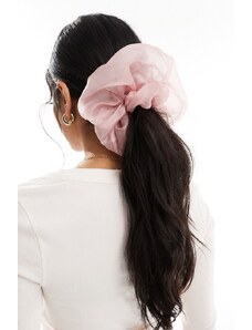 ASOS DESIGN - Elastico per capelli rosa con dettaglio in organza