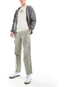 Selected Homme - Pantaloni cargo ampi color kaki-Verde