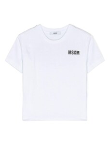 MSGM KIDS T-shirt bianca slogan retro
