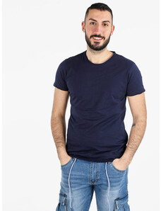 Ange Wear T-shirt Girocollo Da Uomo In Cotone Manica Corta Blu Taglia Xxl
