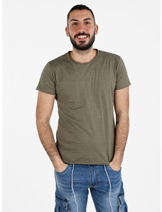 Ange Wear T-shirt Girocollo Da Uomo In Cotone Manica Corta Verde Taglia S